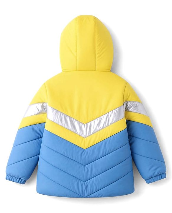 Babyhug Woven Padded Hooded Winter Jacket with Full Sleeves - Yellow