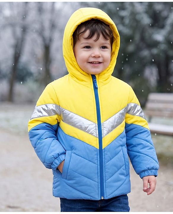 Babyhug Woven Padded Hooded Winter Jacket with Full Sleeves - Yellow