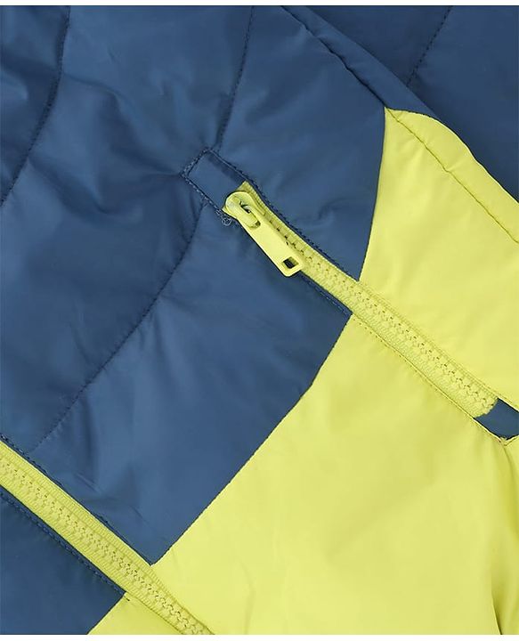 Babyhug Woven Winter Jacket with Full Sleeves and Mountain Patch - Grey