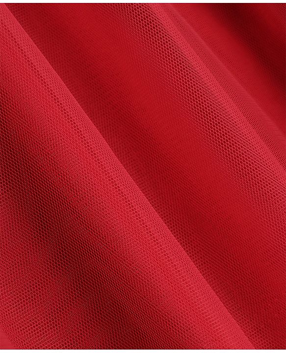 Babyhug Single Jersey Knit Frock with Half Sleeves and Heart Applique in Red