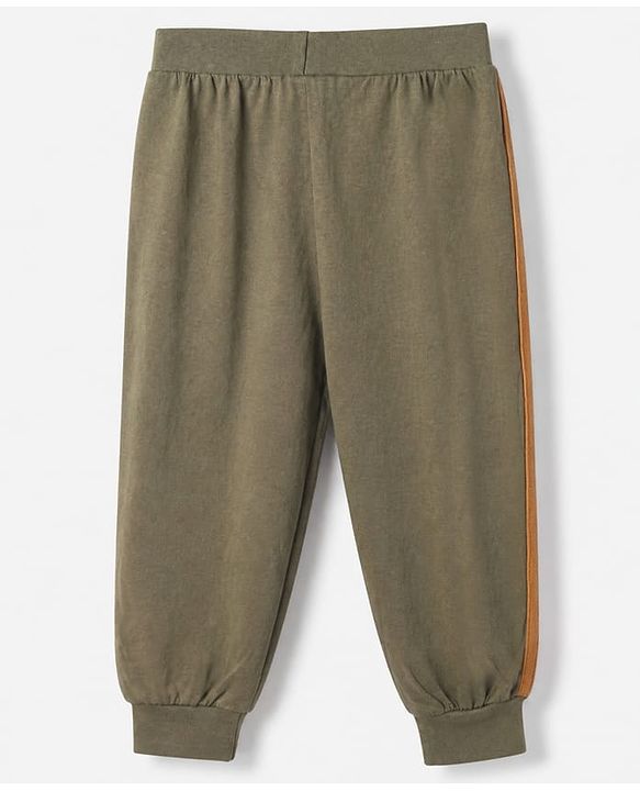 Babyhug Cotton Jersey Knit Full Length Jogger Fit Lounge Pant with Tiger Print Pack of 3 in Yellow Navy Blue