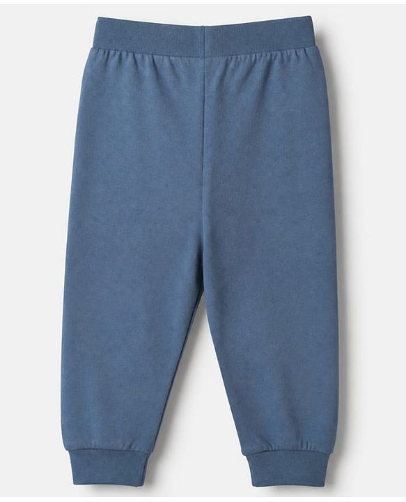 Babyhug Cotton Jersey Knit Full Length Jogger Fit Lounge Pant with Tiger Print Pack of 3 in Yellow Navy Blue