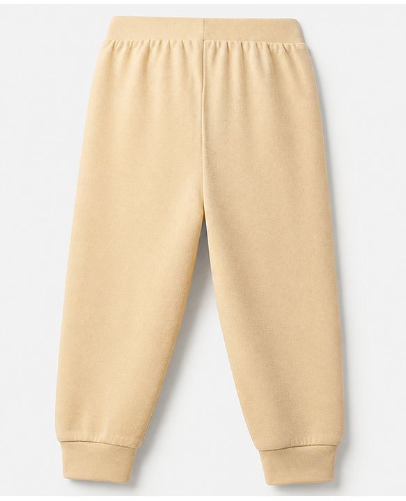Babyhug Cotton Knit Full Length Joggers Fit Lounge Pant With Bear Print Pack of 3 - Brown Beige Navy Blue