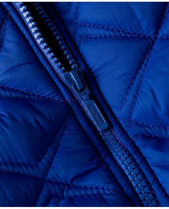 Babyhug Woven Sleeveless Hooded Padded Solid Colour Jacket - Royal Blue