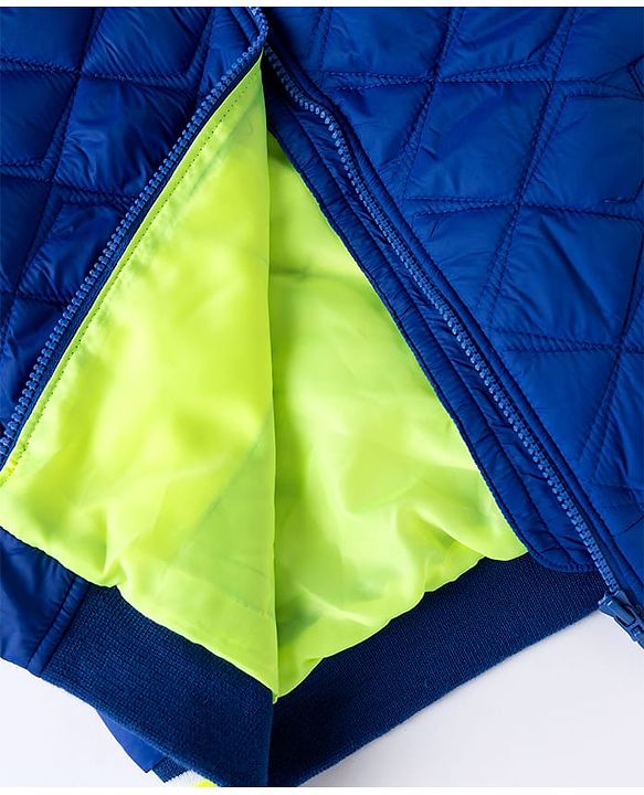 Babyhug Woven Sleeveless Hooded Padded Solid Colour Jacket - Royal Blue