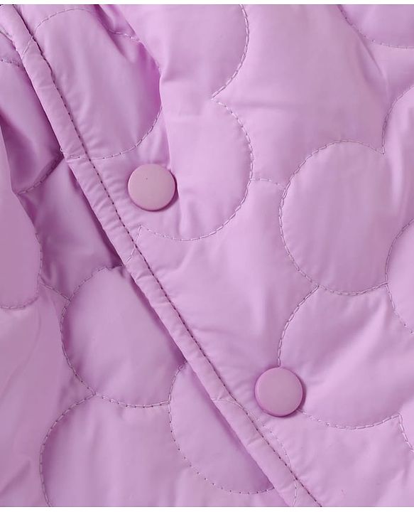 Babyhug Woven Padded Quilted Winter Jacket with Full Sleeves - Lavender