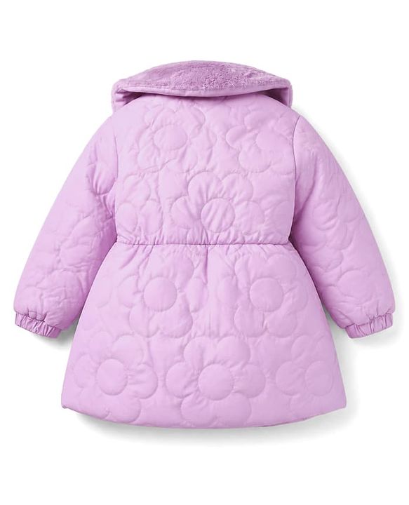 Babyhug Woven Padded Quilted Winter Jacket with Full Sleeves - Lavender
