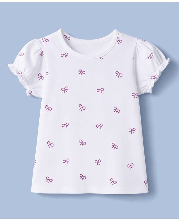 Babyhug Cotton Corduroy Frocks with Inner Tee with Short Sleeves and Bow Detail in Pink for 6-9 Months