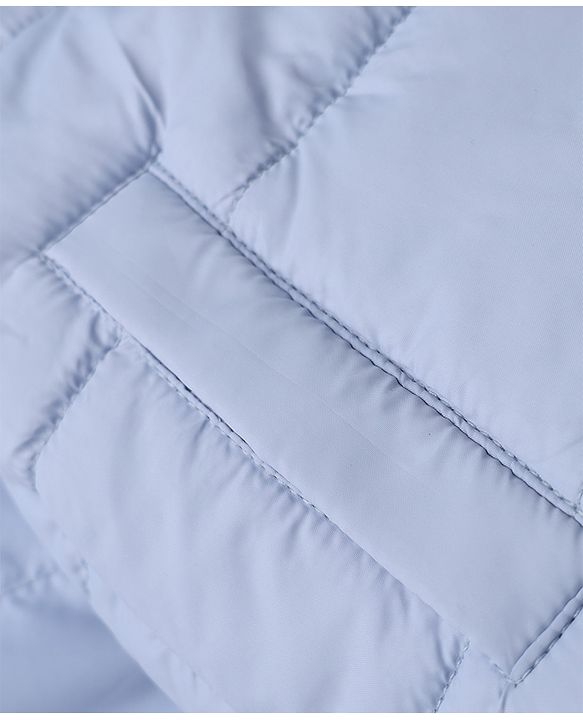 Babyhug Woven Padded Quilted Hooded Winter Jacket with Full Sleeves - Blue