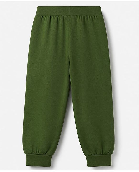 Babyhug Cotton Knit Full Length Lounge Pant with Tiger Print Pack of 3 - Green Maroon Beige