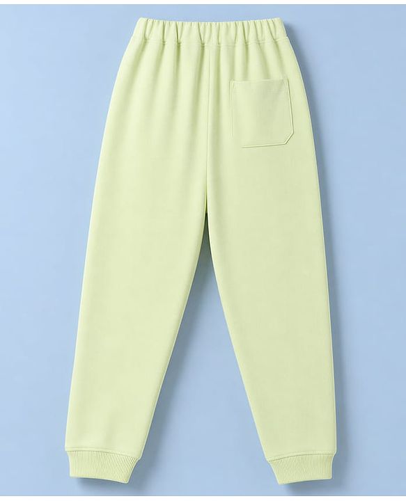 Babyhug 100% Cotton Looper Knit Full Length California Printed Lounge Pant With Pocket - Lime Green