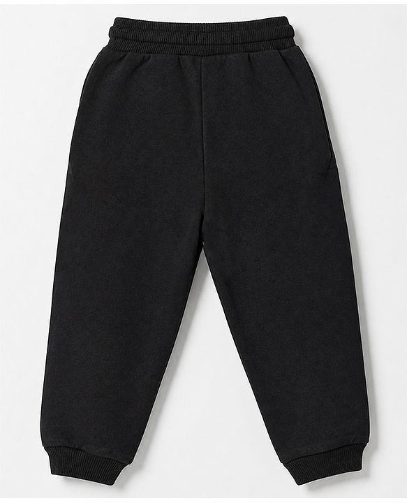 Babyhug Cotton Knit Jogger Fit Full Length Lounge Pant in Charcoal Grey