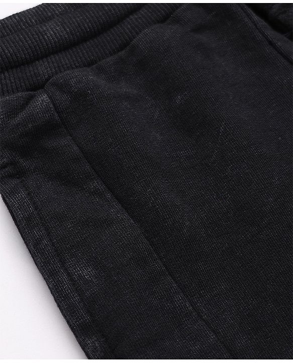 Babyhug Cotton Knit Jogger Fit Full Length Lounge Pant in Charcoal Grey