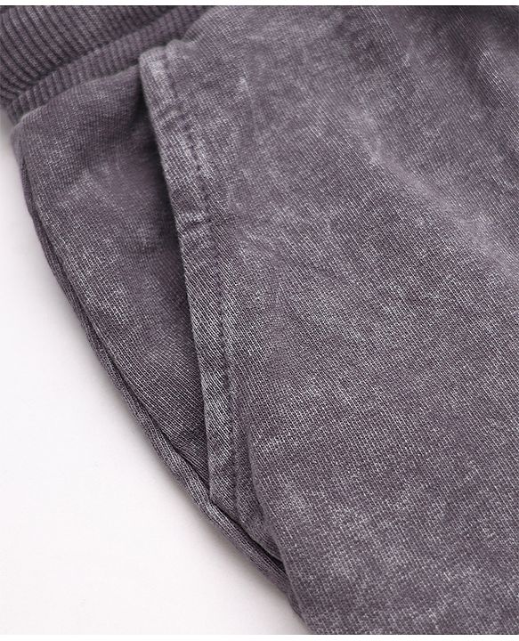 Babyhug Cotton Terry Knit Solid Full Length Track Pants - Grey