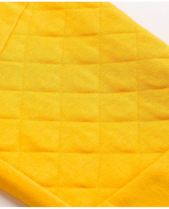 Babyhug 100% Cotton Looper Knit Full Length Joggers With Applique & Pockets - Yellow
