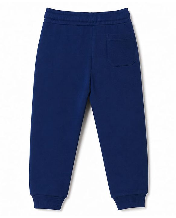 Babyhug 100% Cotton Looper Knit Full Length Paris Printed Lounge Pant - Navy Blue