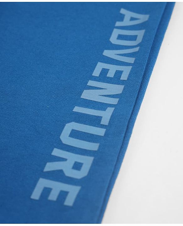 Babyhug Cotton Knit Full Length Jogger Fit Lounge Pant with Adventure Print in Blue