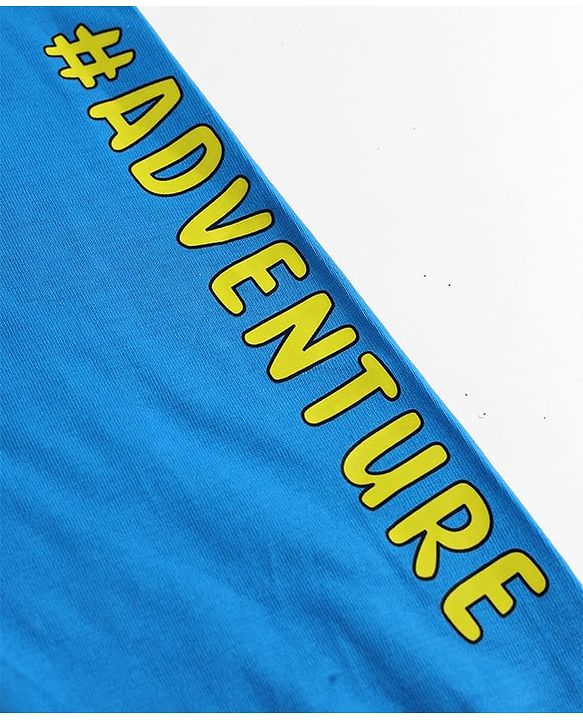 Babyhug 100% Cotton Jersey Knit Full Length Lounge Pant With Text Print Pack of 2 - Blue Yellow