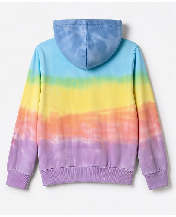 Pine Kids Cotton Knit Sweatshirt with Full Sleeves and Happy Text Print - Light Blue