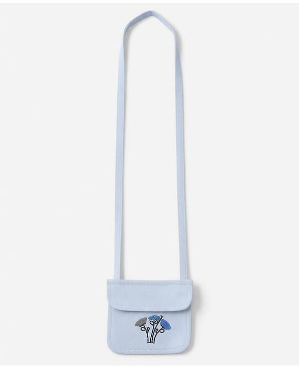 Babyhug Poplin Woven Dress and Purse with Sleeveless and Floral Print - White