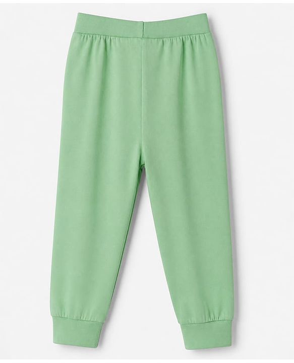 Babyhug 100% Cotton Looper Knit Full Length Joggers With Soccer Star Text Print - Grey, Navy Blue & Olive Green