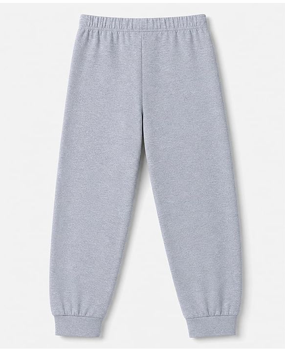 Babyhug 100% Cotton Looper Knit Full Length Joggers With Soccer Star Text Print - Grey, Navy Blue & Olive Green