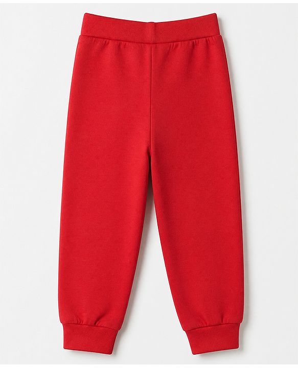 Babyhug Cotton Jersey Knit Full Length Lounge Pant with Drawstring and Nyc Varsity Text in Blue Yellow & Red Pack of 3