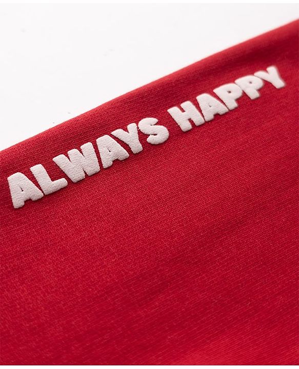 Babyhug Cotton Blend Fleece Knit Front Open Heavy Gauge Warm Full Sleeves Hooded Sweatshirt with Good Vibes & Have a Nice Day Patch and Smiley Face Patch - Red