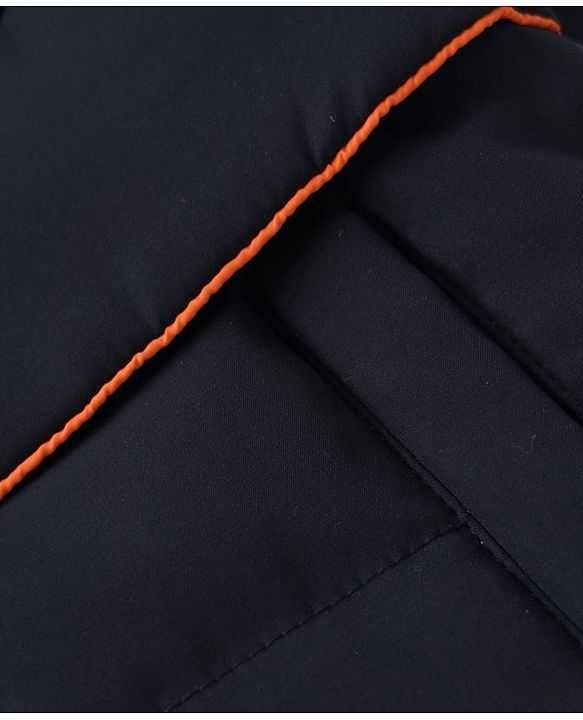 Pine Kids Woven Padded Winter Jacket with Full Sleeves - Navy Blue