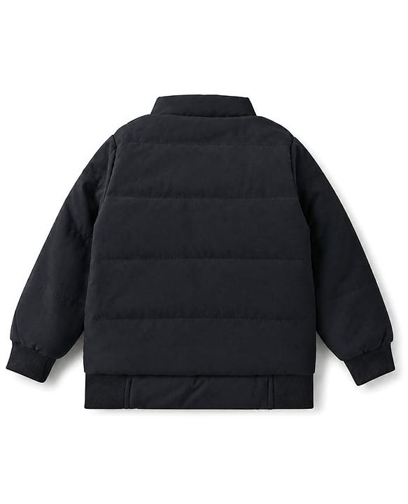 Pine Kids Woven Padded Winter Jacket with Full Sleeves - Navy Blue