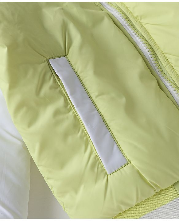 Pine Kids Woven Full Raglan Sleeves Bomber Jacket with Color Block Print - Limegreen