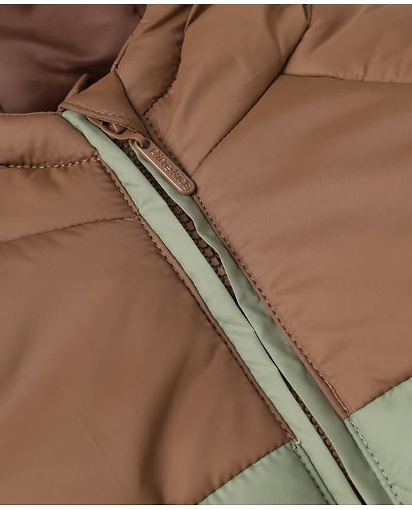 Pine Kids Woven Full Sleeves Hooded Padded Jacket - Olive Green