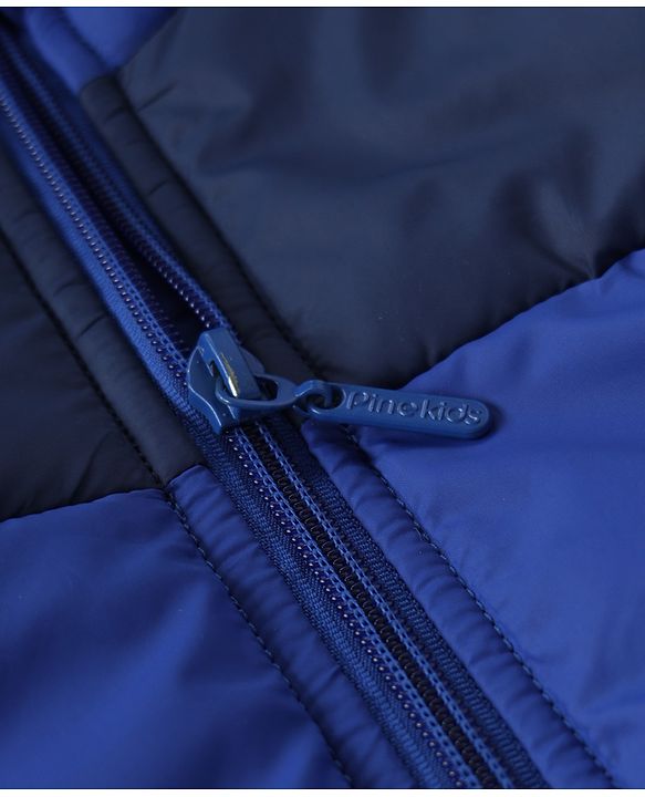 Pine Kids Woven Hooded Padded Jackets with Full Sleeves in Navy Blue for 4-5 Years