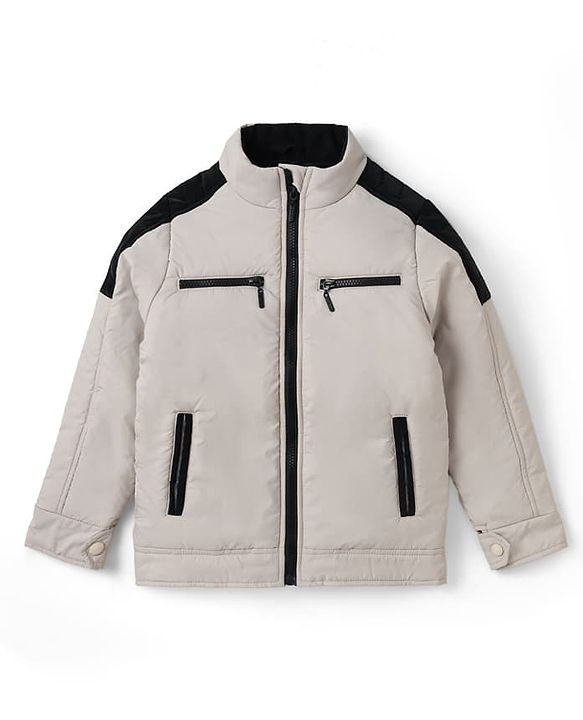Pine Kids Woven Full Sleeves Padded Jacket - Off White