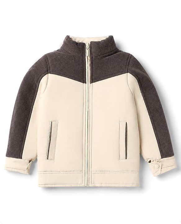 Pine Kids Woven Jacket with Full Sleeves - Cream