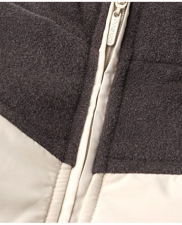 Pine Kids Woven Jacket with Full Sleeves - Cream