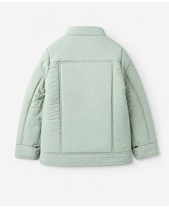 Pine Kids Woven Full Sleeves Solid Padded Winter Jacket - Light Green
