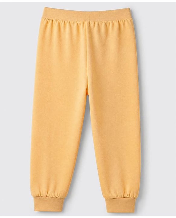 Babyhug Cotton Knit Jogger Fit Full Length Lounge Pants Pack of 3 - Yellow Orange Blue