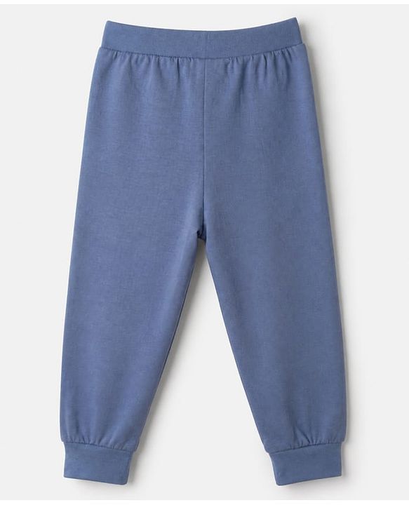 Babyhug Cotton Jersey Knit Full Length Joggers with Star Print Pack of 3 - Green Blue & Peach