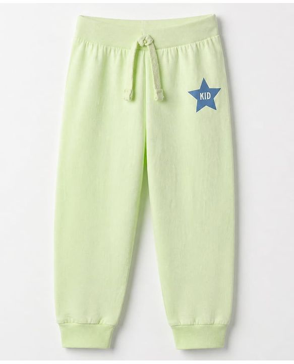 Babyhug Cotton Jersey Knit Full Length Joggers with Star Print Pack of 3 - Green Blue & Peach