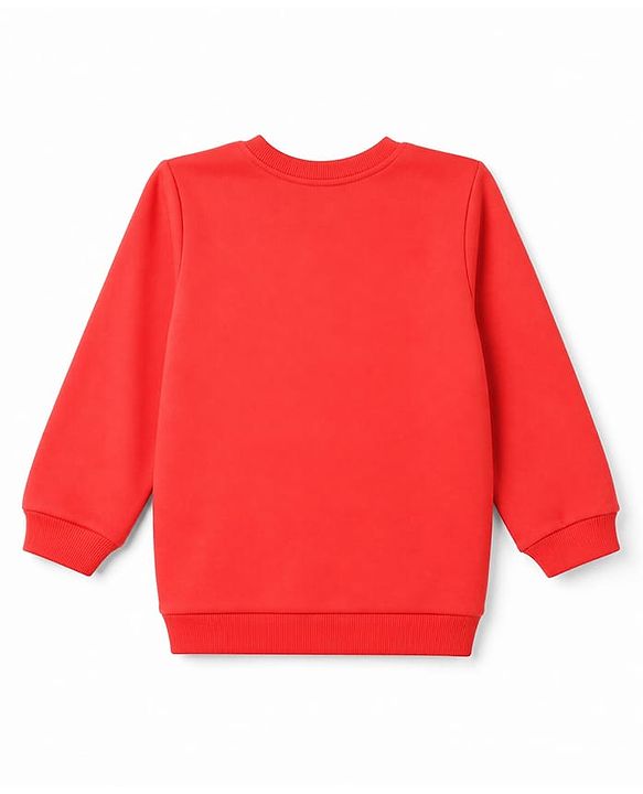 Babyhug 100% Cotton Terry Knit Full Sleeves Hearts & Amour Printed Sweatshirts Pack Of 2 - Red & Dark Pink