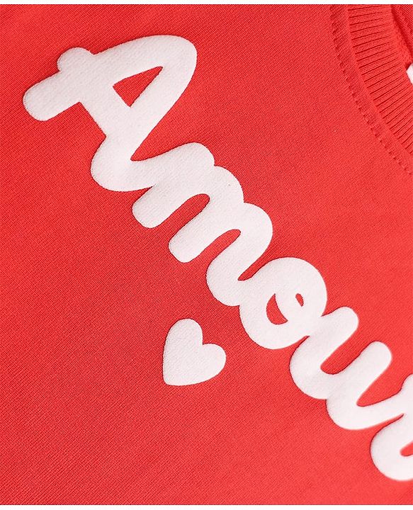 Babyhug 100% Cotton Terry Knit Full Sleeves Hearts & Amour Printed Sweatshirts Pack Of 2 - Red & Dark Pink
