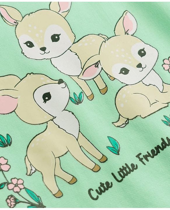 Babyhug 100% Cotton Terry Knit Full Sleeves Heavy Gauge Sweatshirt With Floral and Animal Print Pack of 2 - White & Green