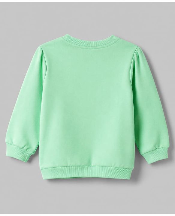 Babyhug 100% Cotton Terry Knit Full Sleeves Heavy Gauge Sweatshirt With Floral and Animal Print Pack of 2 - White & Green