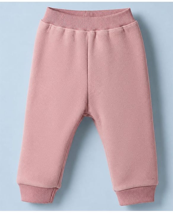 Babyhug Knit Full Sleeves Winter Wear Suit With Bear Patch - Pink