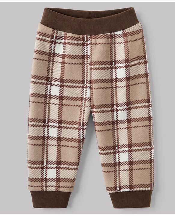 Babyhug Knit Full Sleeves Top and Jogger with Bear Patch & Ear Applique in Cream