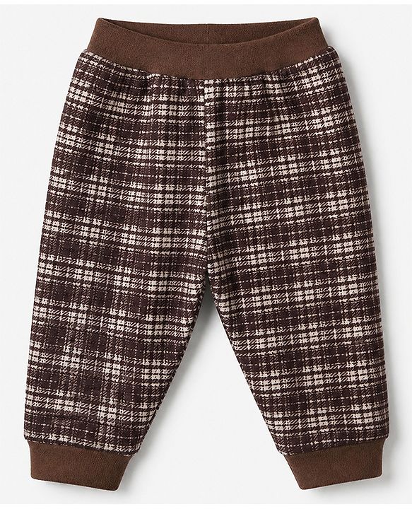 Babyhug Knit Sweatshirt and Pant with Full Sleeves and Bear Applique in Brown for 0-3 Months
