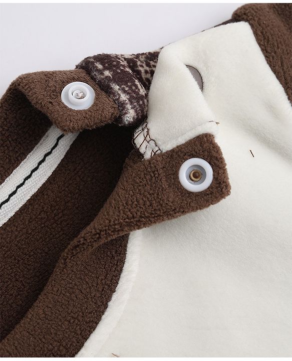 Babyhug Knit Sweatshirt and Pant with Full Sleeves and Bear Applique in Brown for 0-3 Months