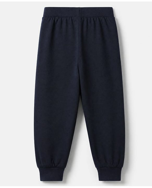 Babyhug Cotton Jersey Knit Full Length Jogger Fit Lounge Pants with Vehicle Print Pack of 3 In Black White & Blue