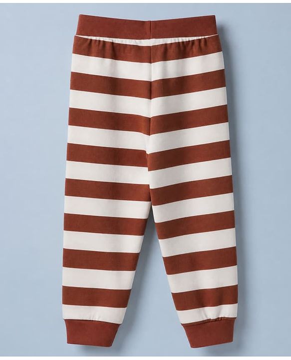 Babyhug Cotton Knit Full Length Jogger Fit Lounge Pant With Animal Print Pack of 3 - Red White